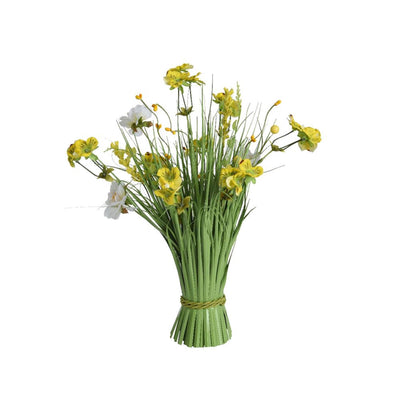 Decoris kunstbloem boeket h40cm geel wit