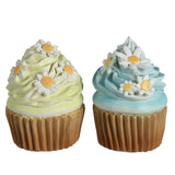 Decoris decoratieve beeld cupcakes van polyresin 7x7x9cm 2 assorti handgemaakt - afbeelding 1