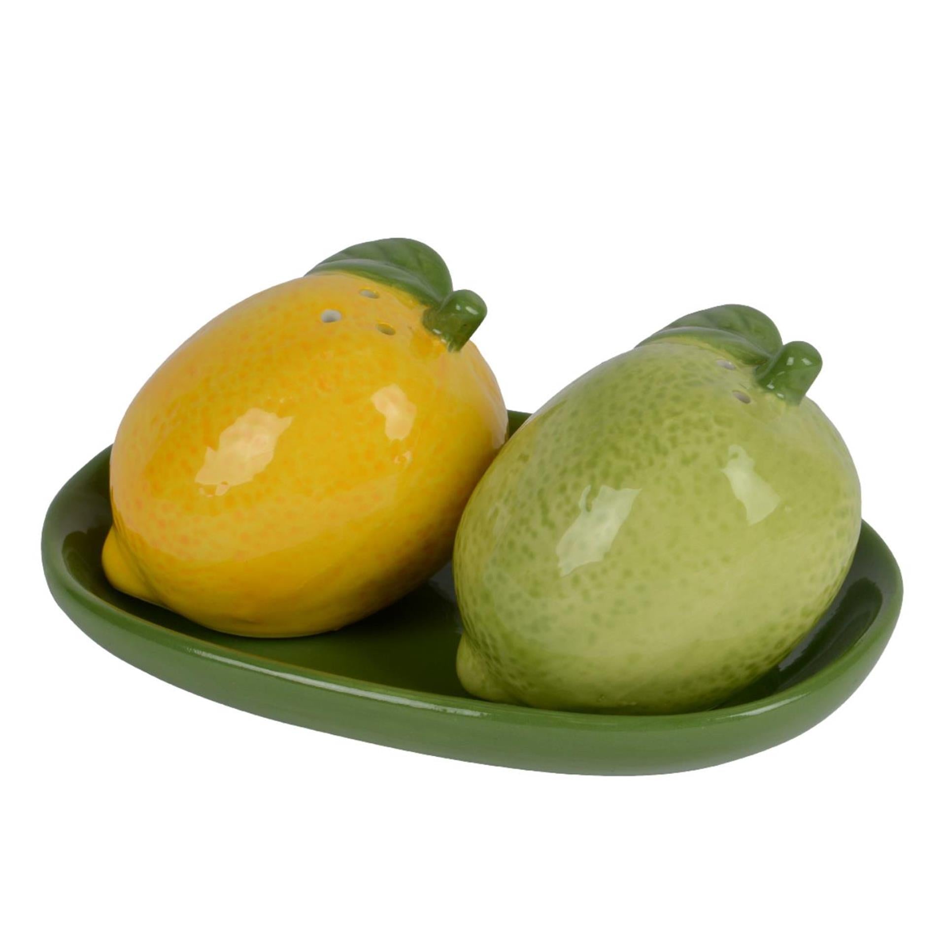 Decoris citroen dolomiet 2 stuks op schaal 13x8.2x6cm groen kleur(en)