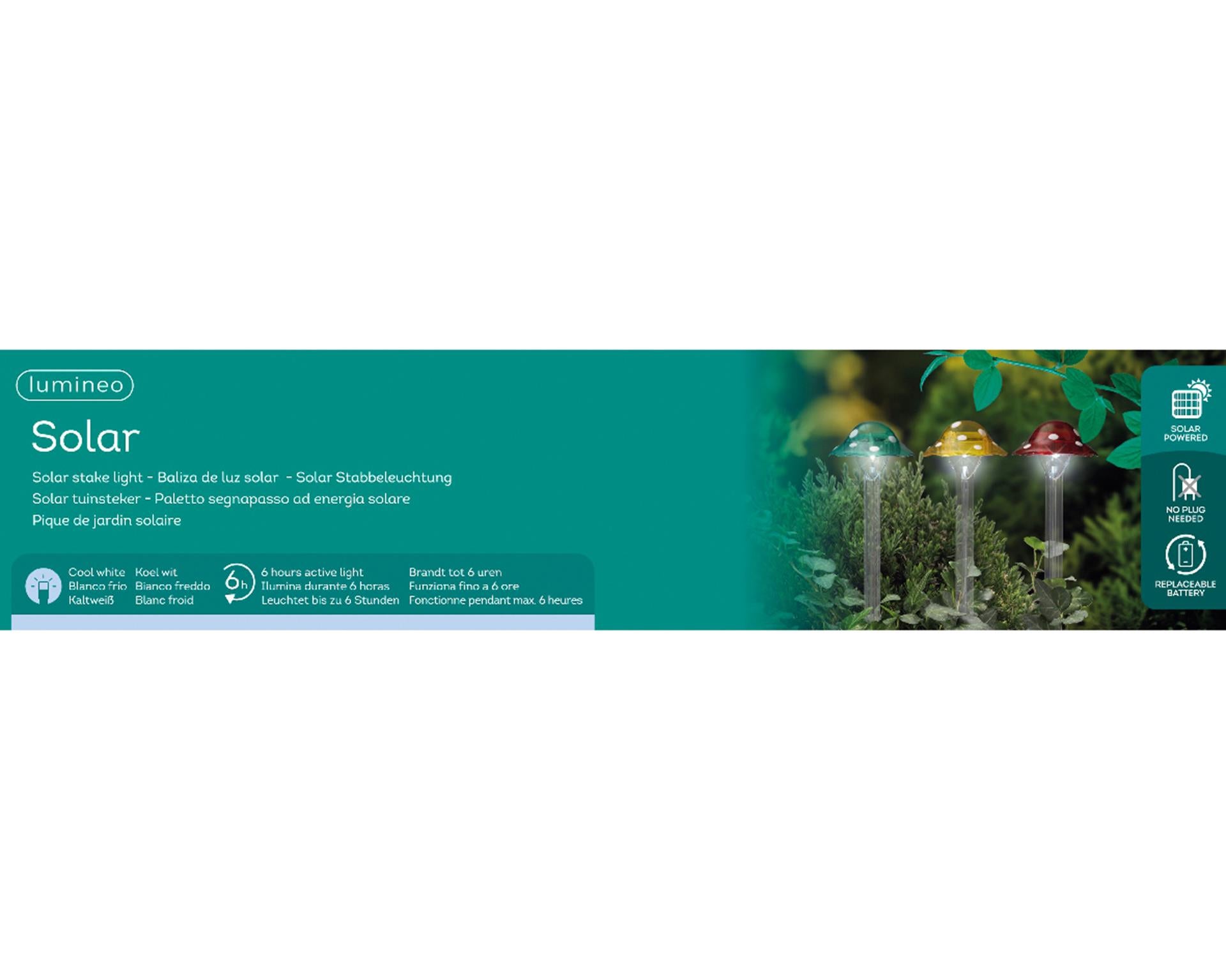 Lumineo solar lamp paddestoel h33.5cm