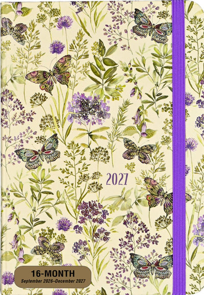Peter pauper amethyst butterflies compact diary 16-mnds 2027