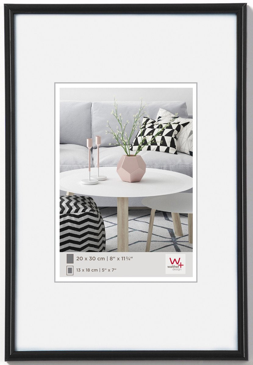 Walther galeria - kunststof lijst - fotoformaat 20x30 cm - zwart