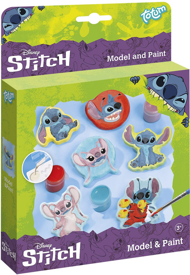 Totum disney stitch gipsfiguren gieten en schilderen - verf in 9 kleuren - speelgoed kinderen - knutselen - voor meisjes en jongens - vanaf 5 jaar -