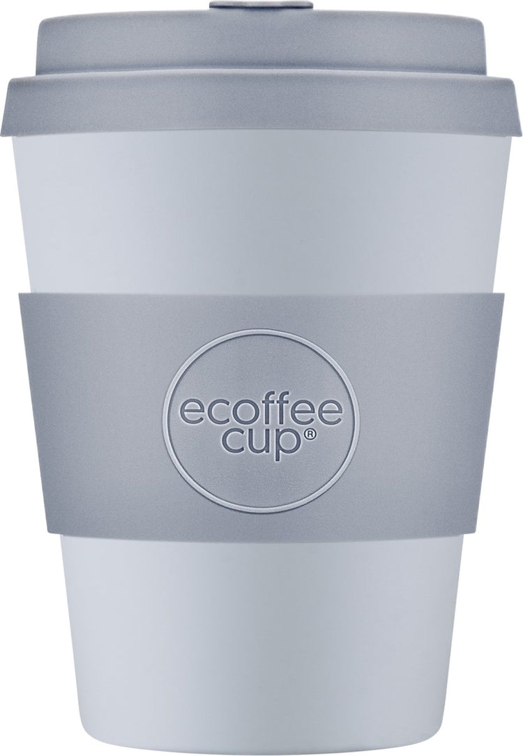 Ecoffee cup glittertind pla - koffiebeker to go 350 ml - lila siliconen