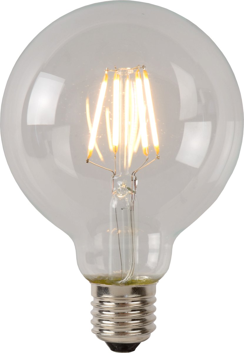 Lucide g80 class b - filament lamp - ø 8 cm - led dimbaar - e27 - 1x7w 2700k - transparant