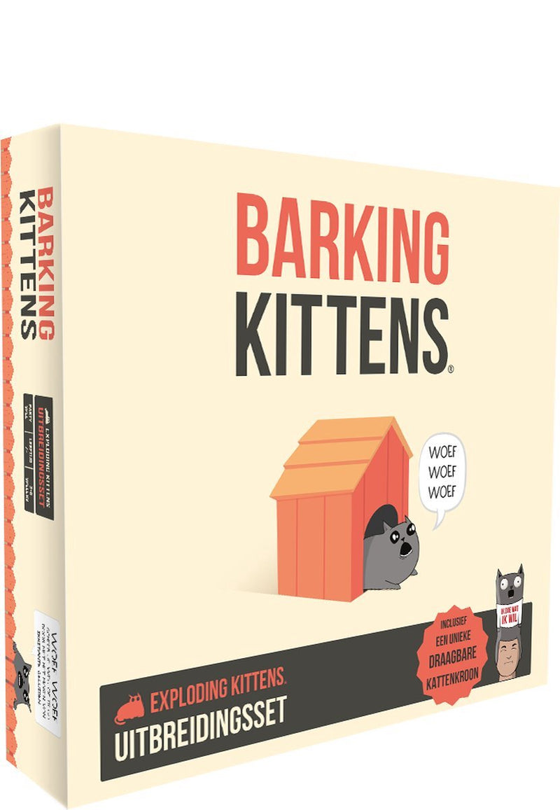 Exploding kittens barking kittens - nederlandstalige uitbreiding - kaartspel - hilarisch -
