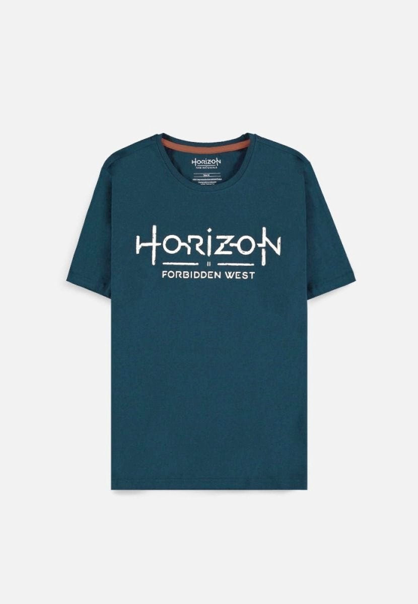 Difuzed horizon forbidden west - logo heren t-shirt - 2xl - blauw