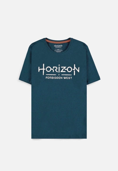 Difuzed horizon forbidden west - logo heren t-shirt - 2xl - blauw