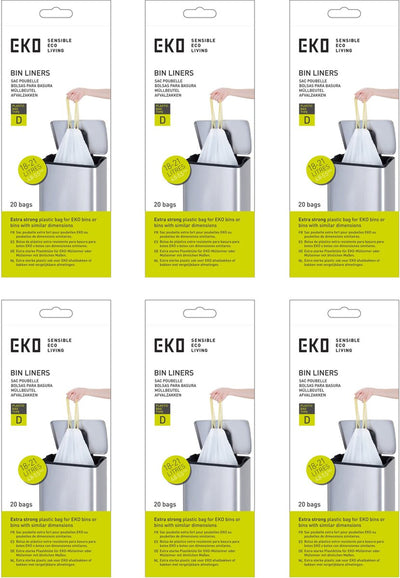 Eko - afvalzakken 18-21 ltr (d) (6x20 stuks) - - wit - afvalzak