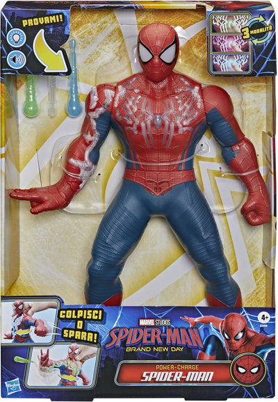 Hasbro marvel spider-man brand new day power-charge spider-man - elektronische actiefiguur 36cm - franstalig
