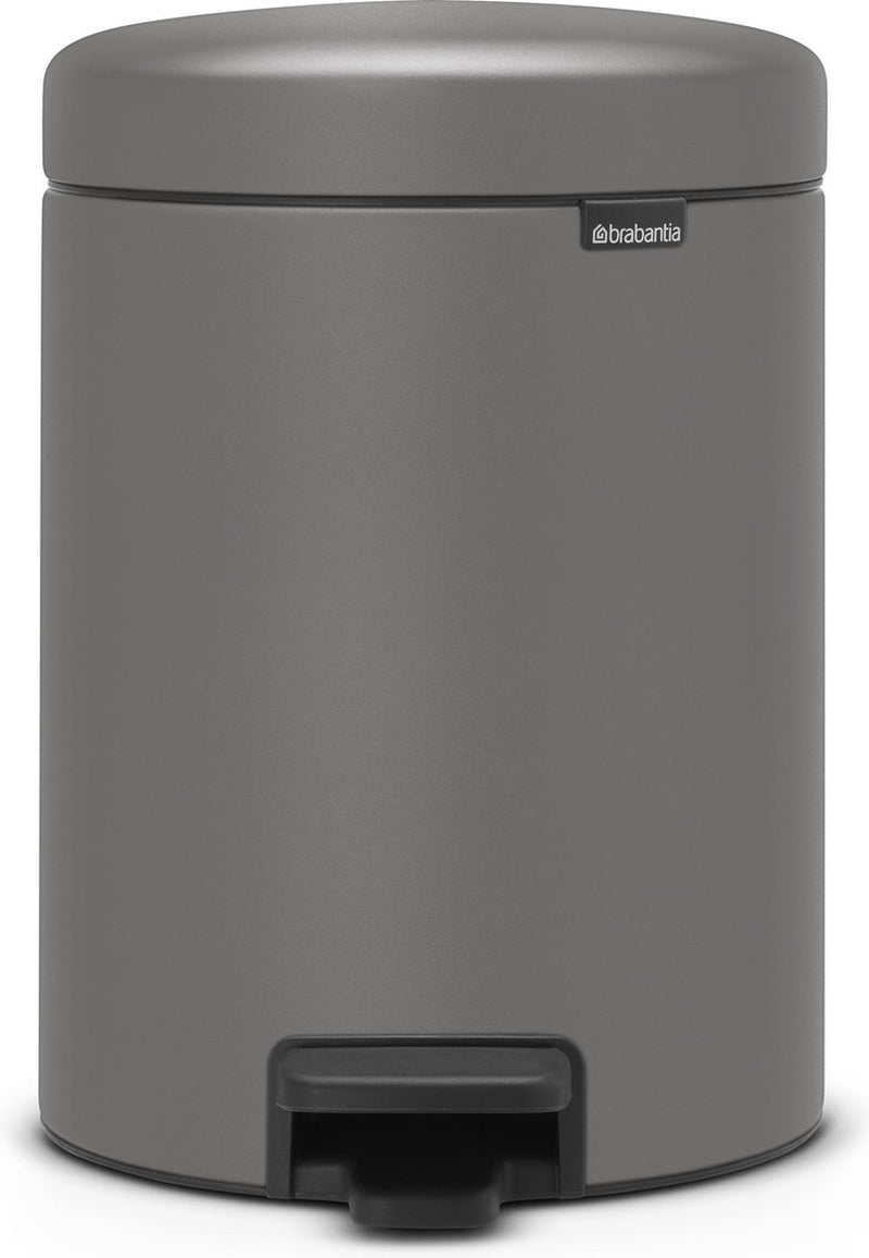 Brabantia newicon prullenbak - 5 liter - badkamer - mineral concrete grey