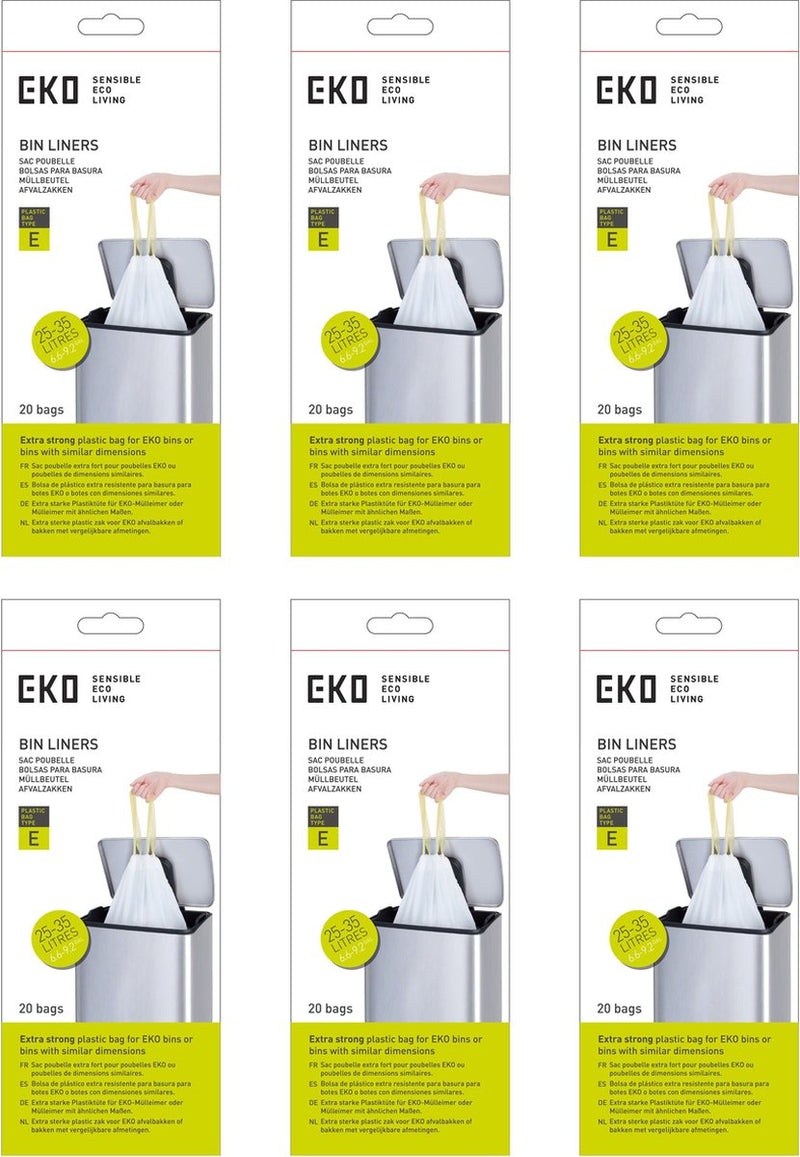 Eko - afvalzakken 25-35 ltr (e) (6x12 stuks) - - wit - afvalzak