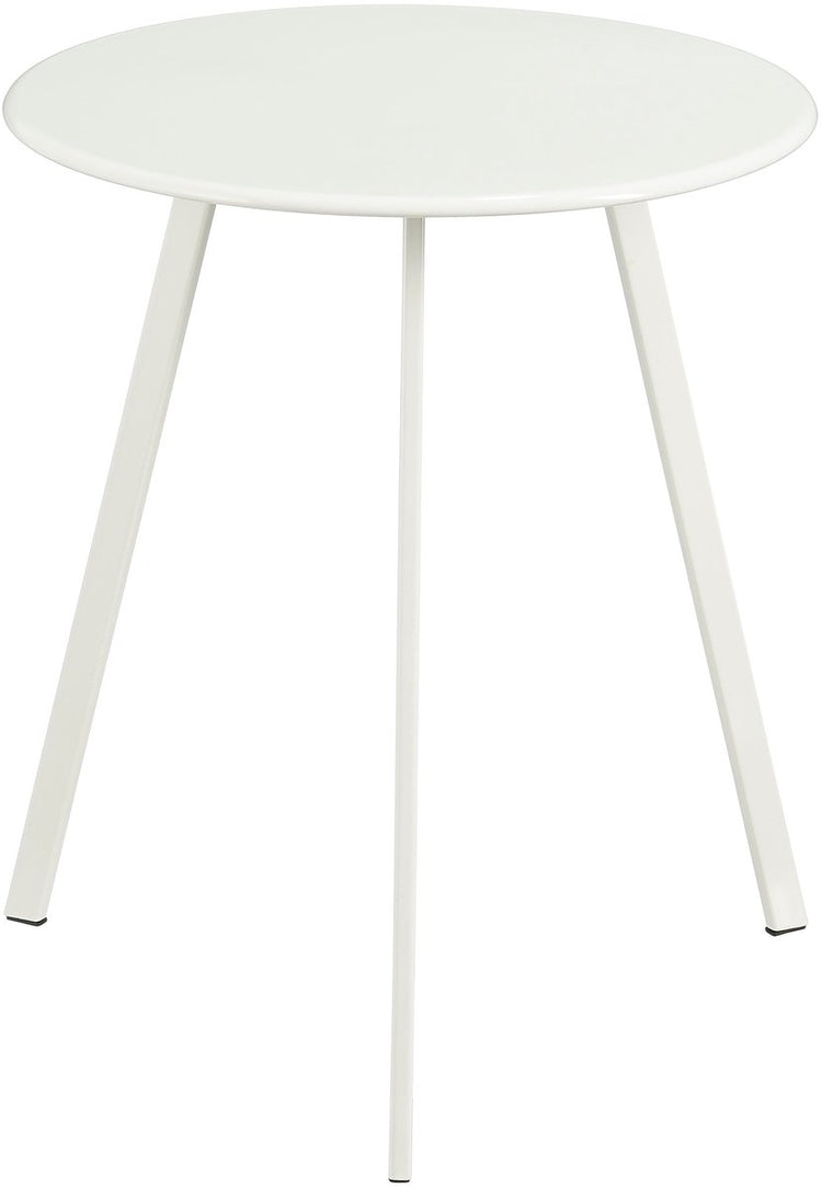 Mica decorations m seatle bijzettafel voor buiten - salontafel rond - plantentafel en koffietafel - h45 x d38 cm - ijzer - wit