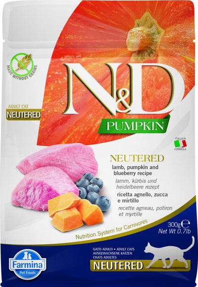 N d pumpkin voeding voor de gecastreerde kat lam 300 gr.