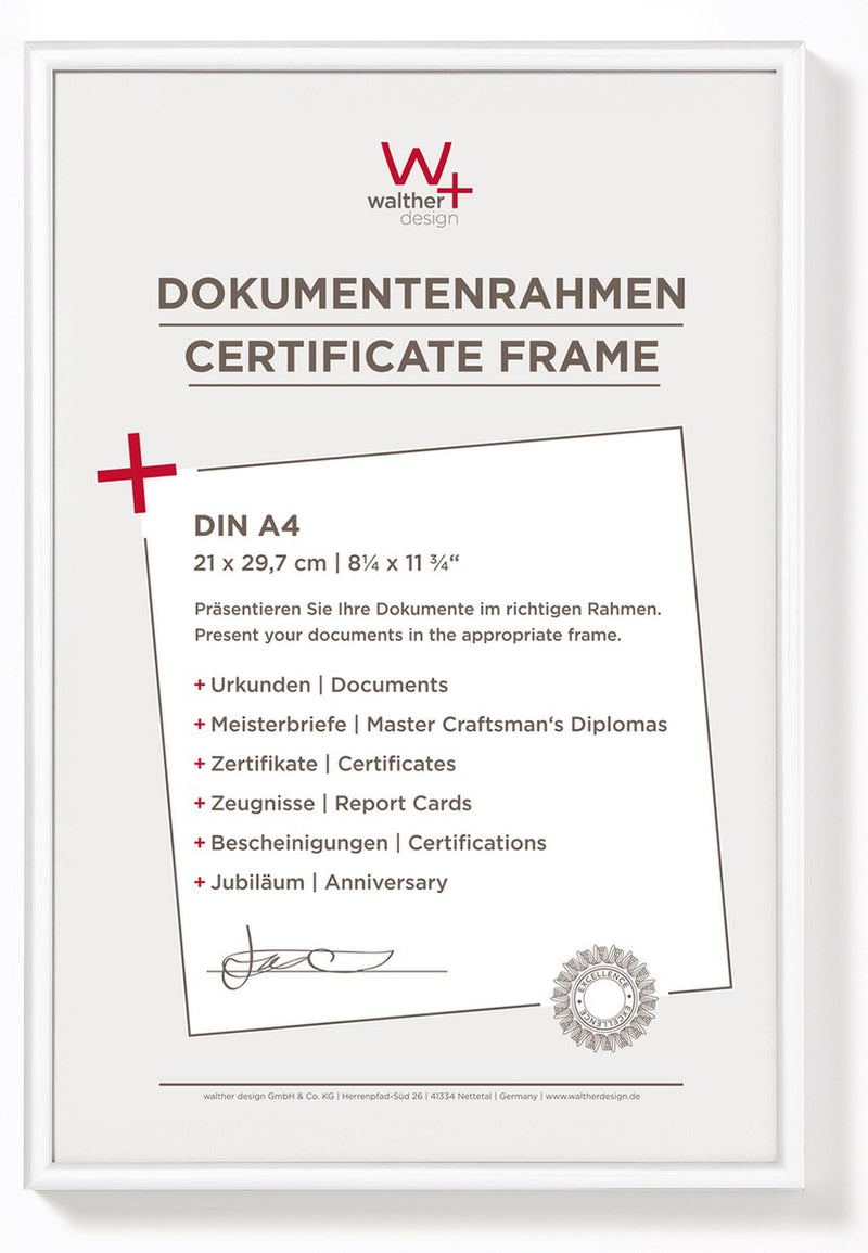 Walther new lifestyle - kunststof lijst - fotoformaat 21x29,7 cm (din a4) - wit