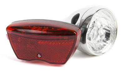 verlichtingset Retro led batterij zilver rood