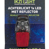 Ikzilight achterlicht reflector 1xled rood op kaart