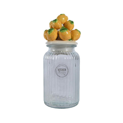 Decoris voorraadpot citroen h27cm glas aardewerk