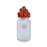 Decoris voorraadpot aardbei 26,5cm glas aardewer - afbeelding 1