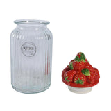 Decoris voorraadpot aardbei 26,5cm glas aardewer - afbeelding 2