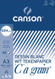 Canson tekenblok c à grain 224 g m² formaat 297 x 42 cm (a3)