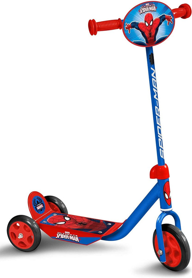 Spider-Man 3-wiel kinderstep voetrem jongens blauw