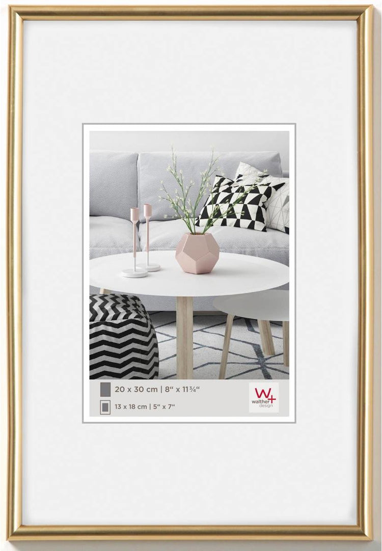 Walther galeria - kunststof lijst - fotoformaat 20x30 cm - metallic goud