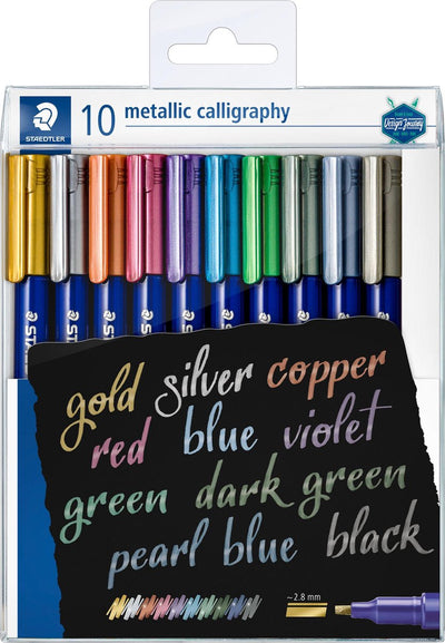 Quantore kalligrafiepennen metallic set - 10 kleuren