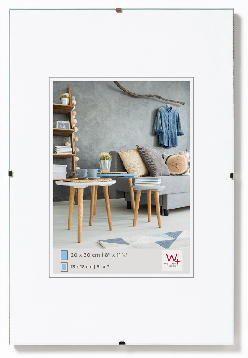 Walther fotolijstloze schilderijhouders (clip frame) - frameformaat 30x45 cm - antireflecterend glas