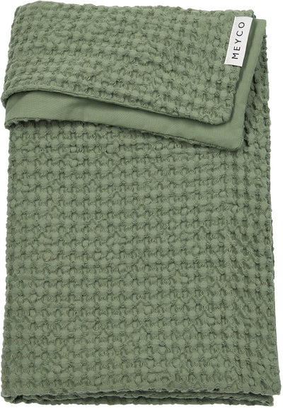 Meyco baby wafel katoen wiegdeken - olive green - 75x100cm - 1.0 tog