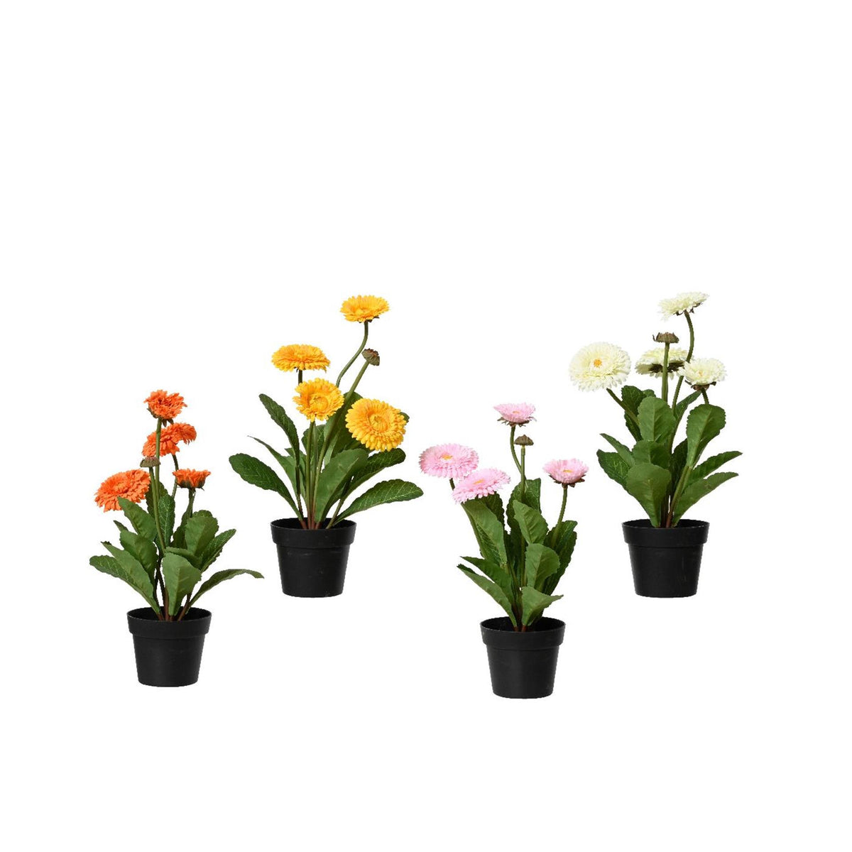 Decoris kunstbloem chrysant in pot ø20xh30cm