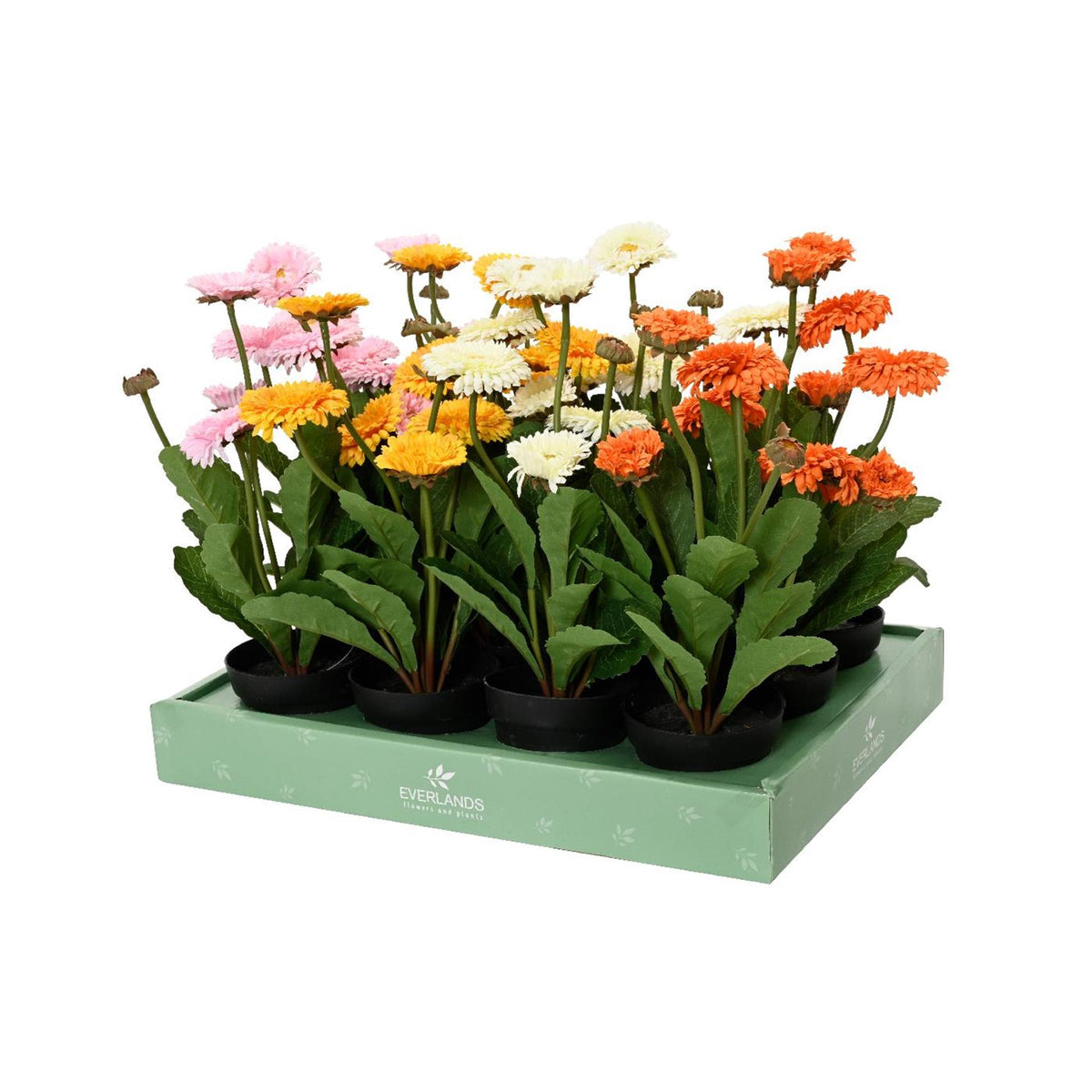 Decoris kunstbloem chrysant in pot ø20xh30cm