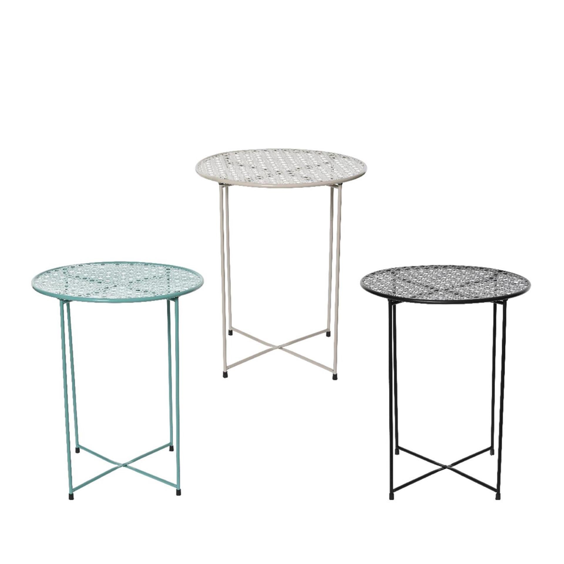 Decoris sidetable ijzer indoor ø40cm x h.48cm- zwart, beige of blauw
