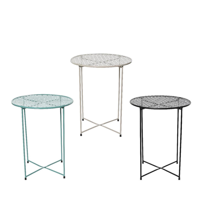 Decoris sidetable ijzer indoor ø40cm x h.48cm- zwart, beige of blauw