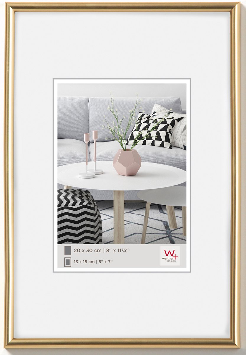Walther galeria - kunststof lijst - fotoformaat 30x40 cm - metallic goud