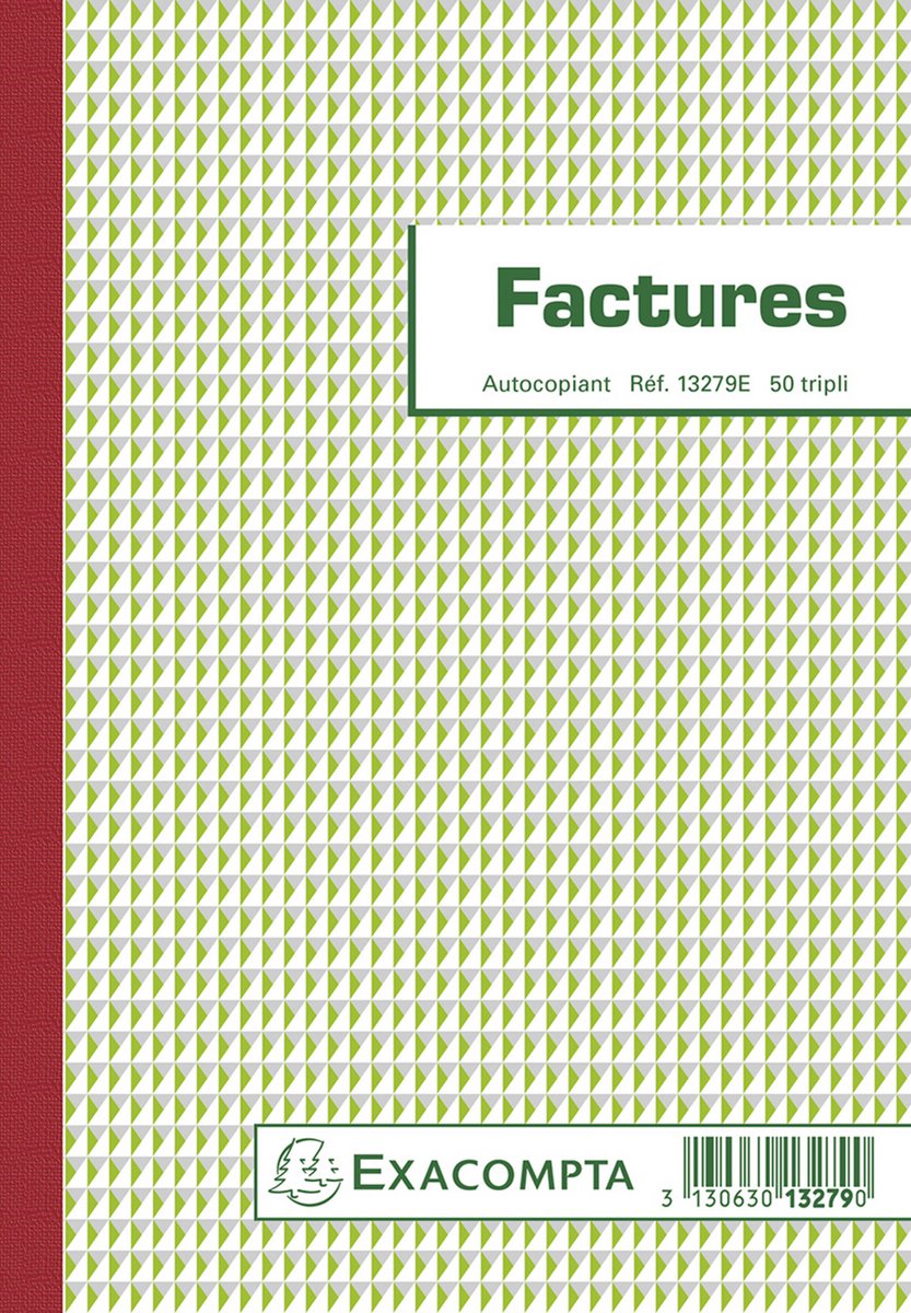 Exacompta 10x doorschrijfpapier facturen 21x14,8cm 50 bladen triple zelfkopiërend - - 13279e