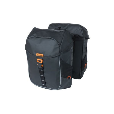 Basil Miles Tarpaulin - Dubbele fietstas, waterdicht, 34L, zwart oranje