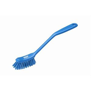 Vikan afwasborstel smalle borstelkop blauw (1 stuk)
