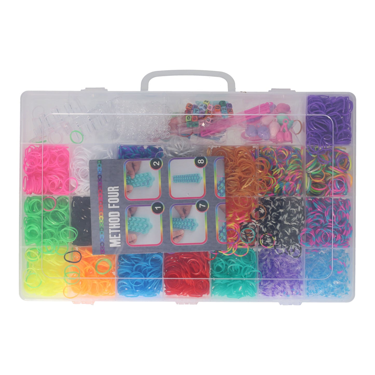 Paulinda loom opbergbox creatief speelgoed 5000dlg kleurrijke loombandjes.
