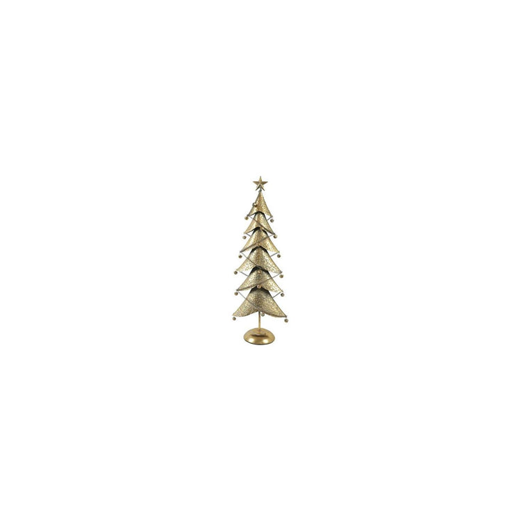 Countryfield kerstboom balas goud metaal 28x16x80cm