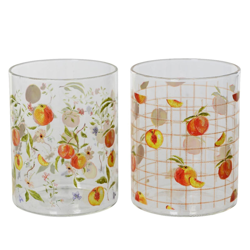 Decoris drinkglas glas 500ml helder perzik