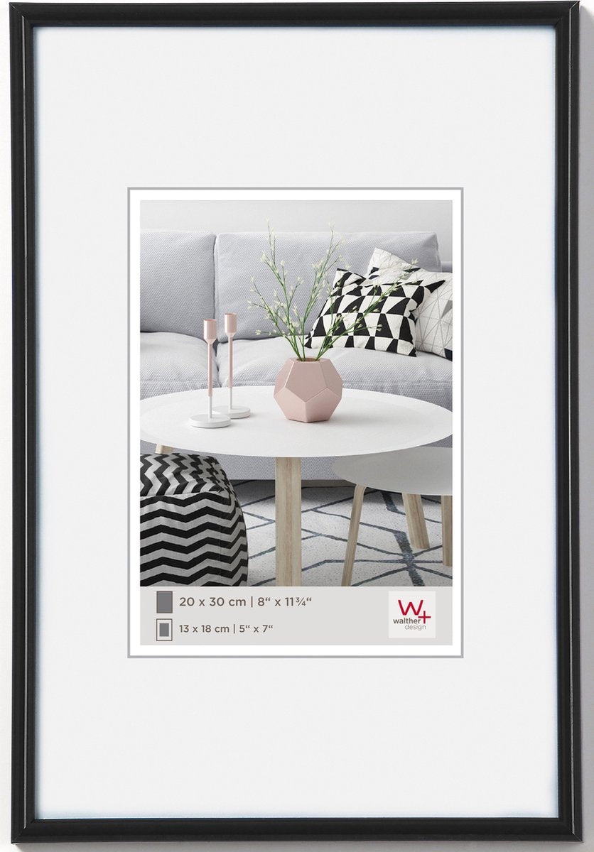 Walther galeria - kunststof lijst - fotoformaat 15x20 cm - zwart