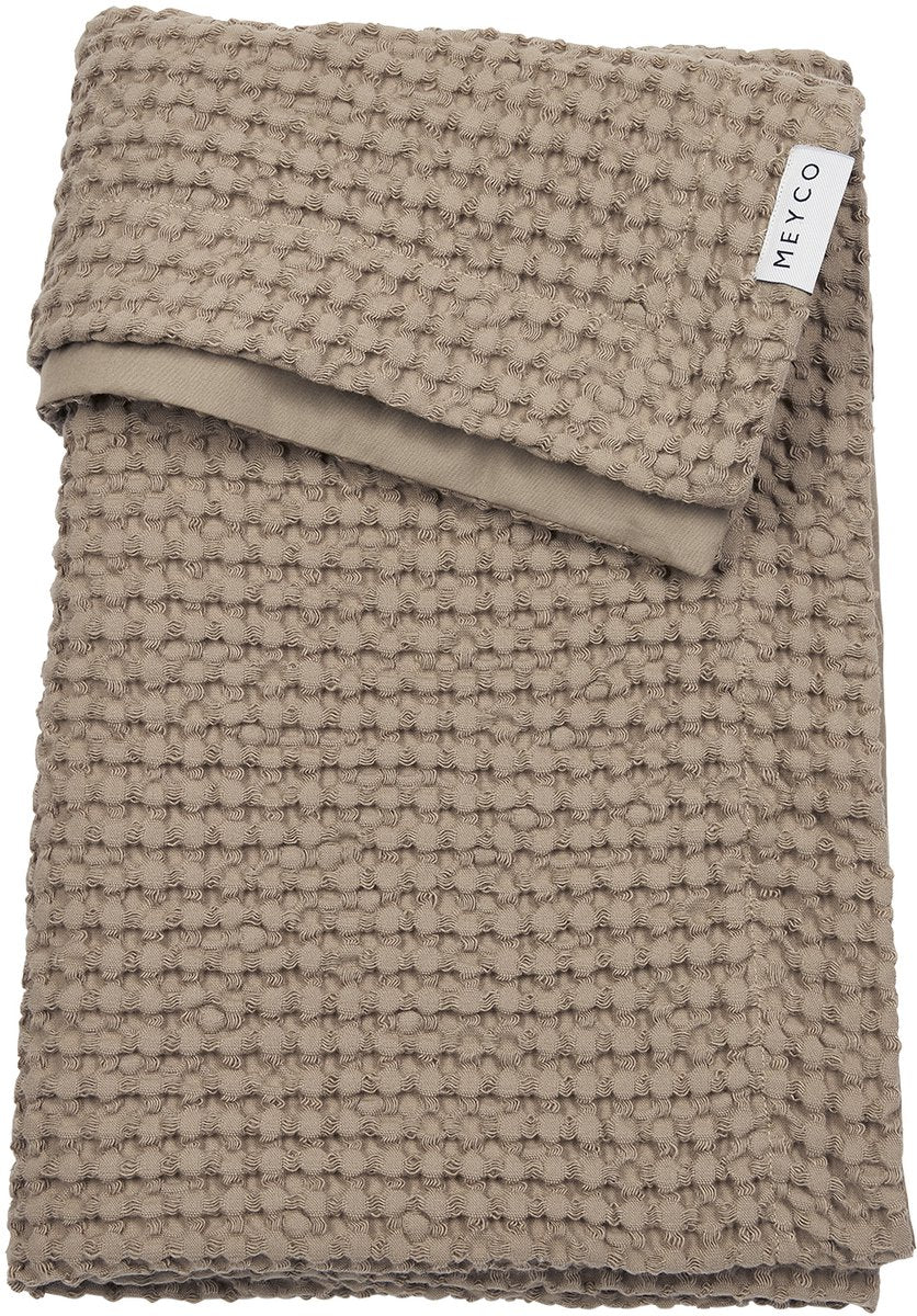 Meyco baby wafel katoen ledikant deken - taupe - 100x150cm - 1.0 tog
