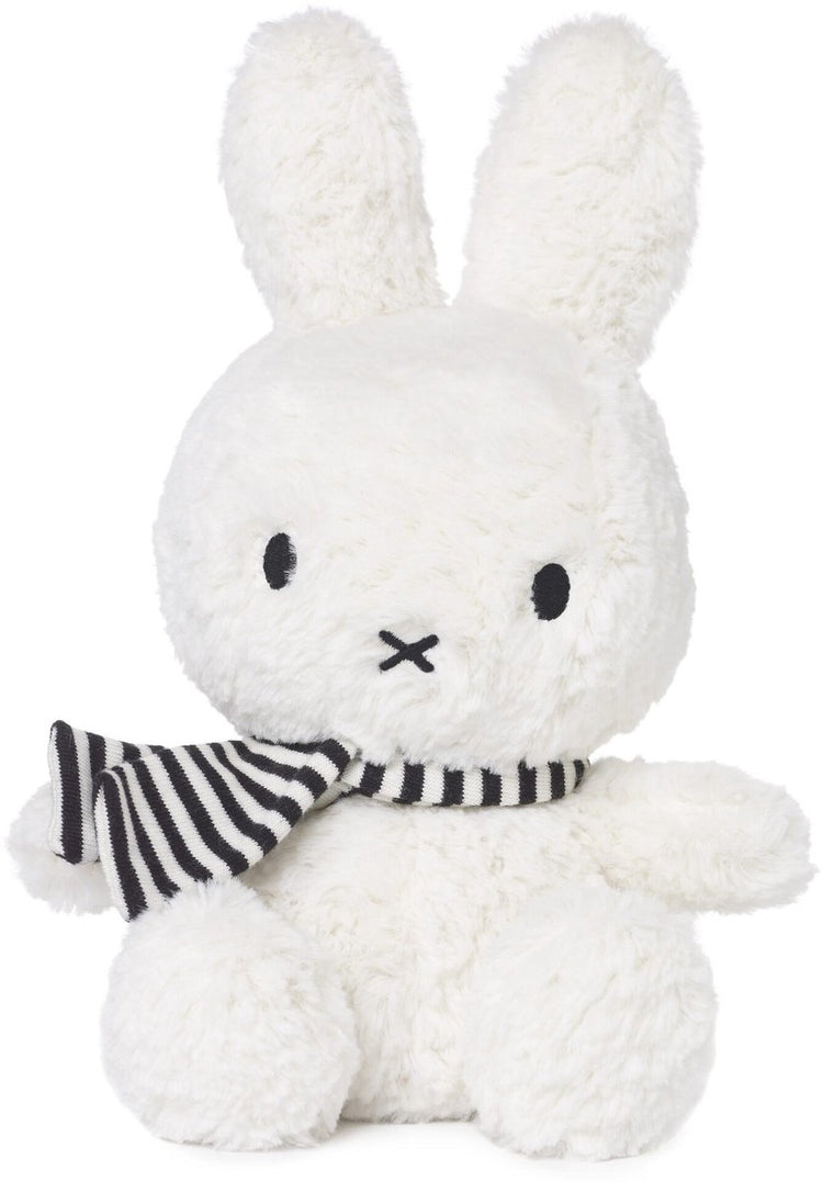 Nijntje by bon ton toys nijntje zittend met sjaal - knuffel - 23 cm - wit