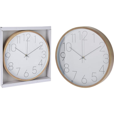 Wandklok houtlook 30,5x4cm
