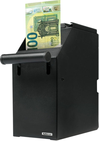 Safescan 4100 zwarte pos-kluis die uw biljetten veilig opbergt - bewaart tot wel 300 biljetten veilig en discreet onder uw toonbank - kan eenvoudig dicht bij uw kassalade worden gemonteerd
