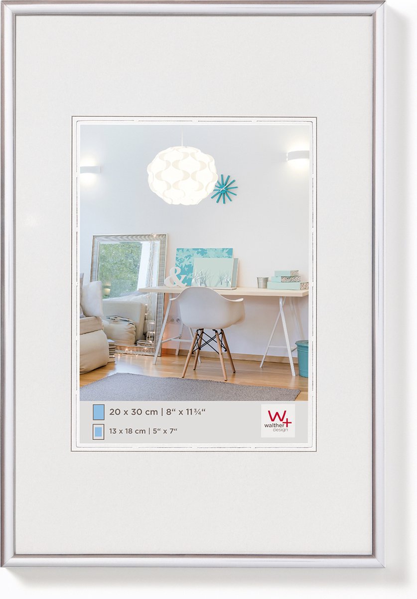 Walther new lifestyle - kunststof lijst - fotoformaat 30x45 cm - zilver