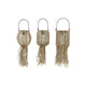 Countryfield led solar hanglamp joris jute 7x13,5x15cm 3 assorti