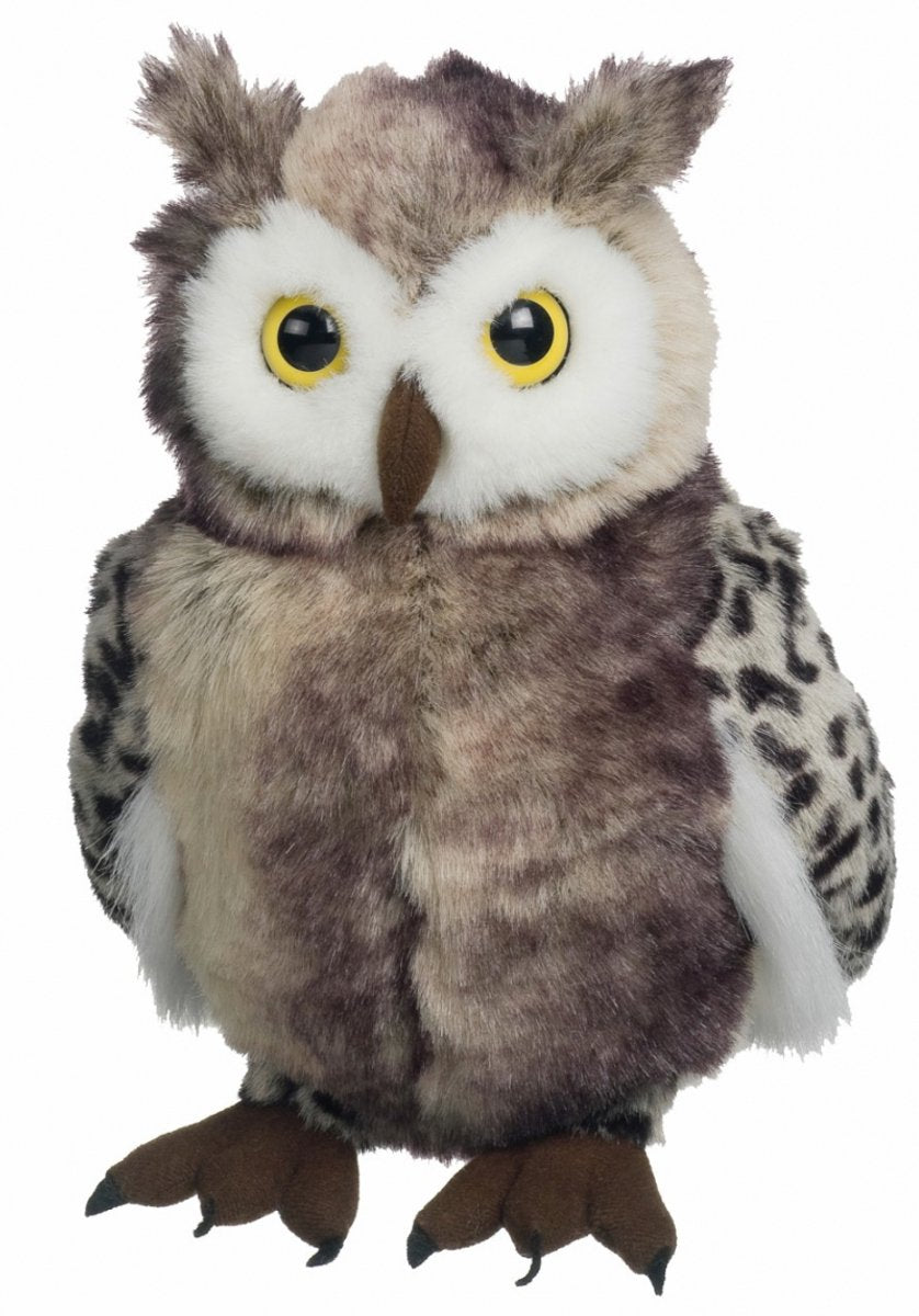 Heunec pluche knuffel uil - zacht knuffeldier van 30 cm - grijs