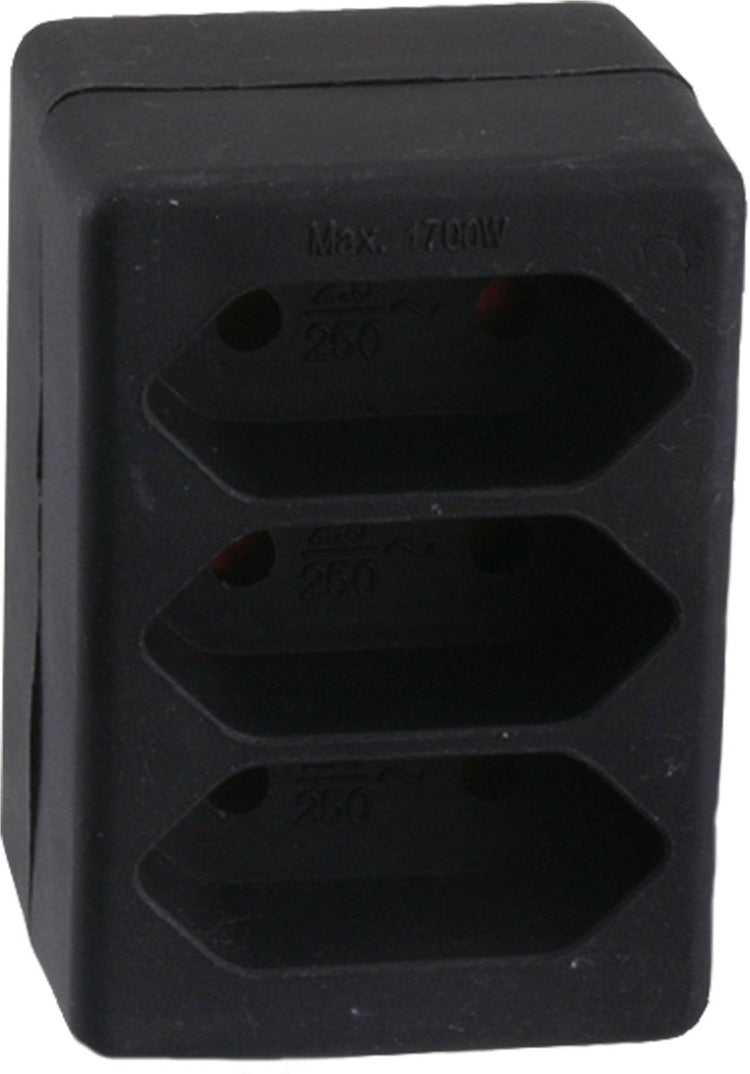Q-link exin verdeelstekker - 3 x euro - zwart